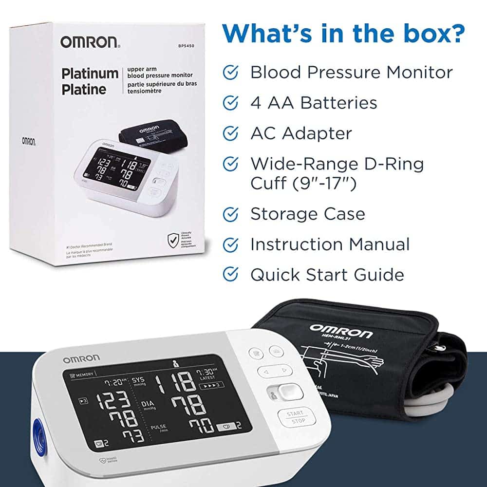 Buy Omron Platinum Blood Pressure Monitor, Premium Upper Arm Cuff ...