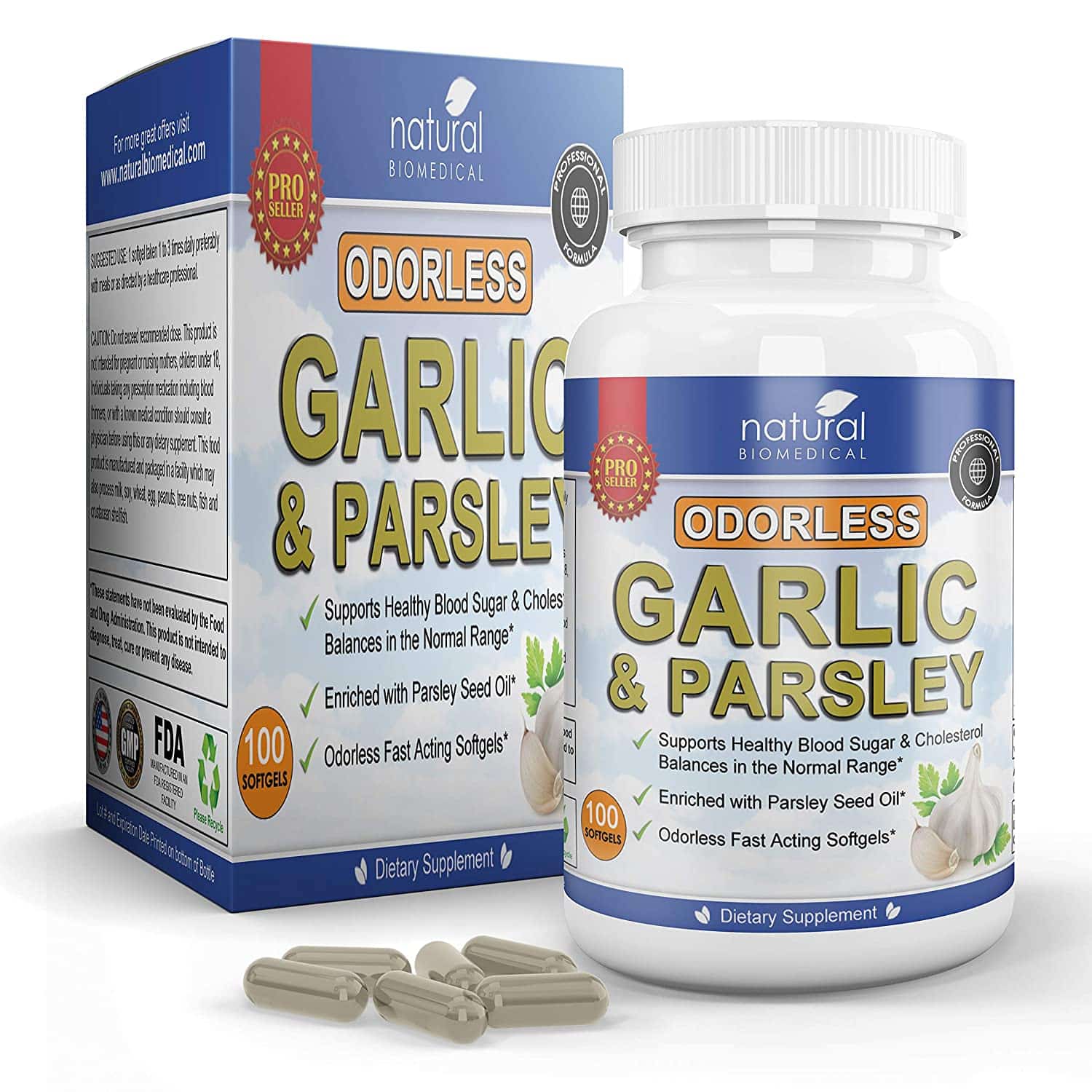 Garlic Pills Supplement ODORLESS for high Blood Pressure by Natural ...
