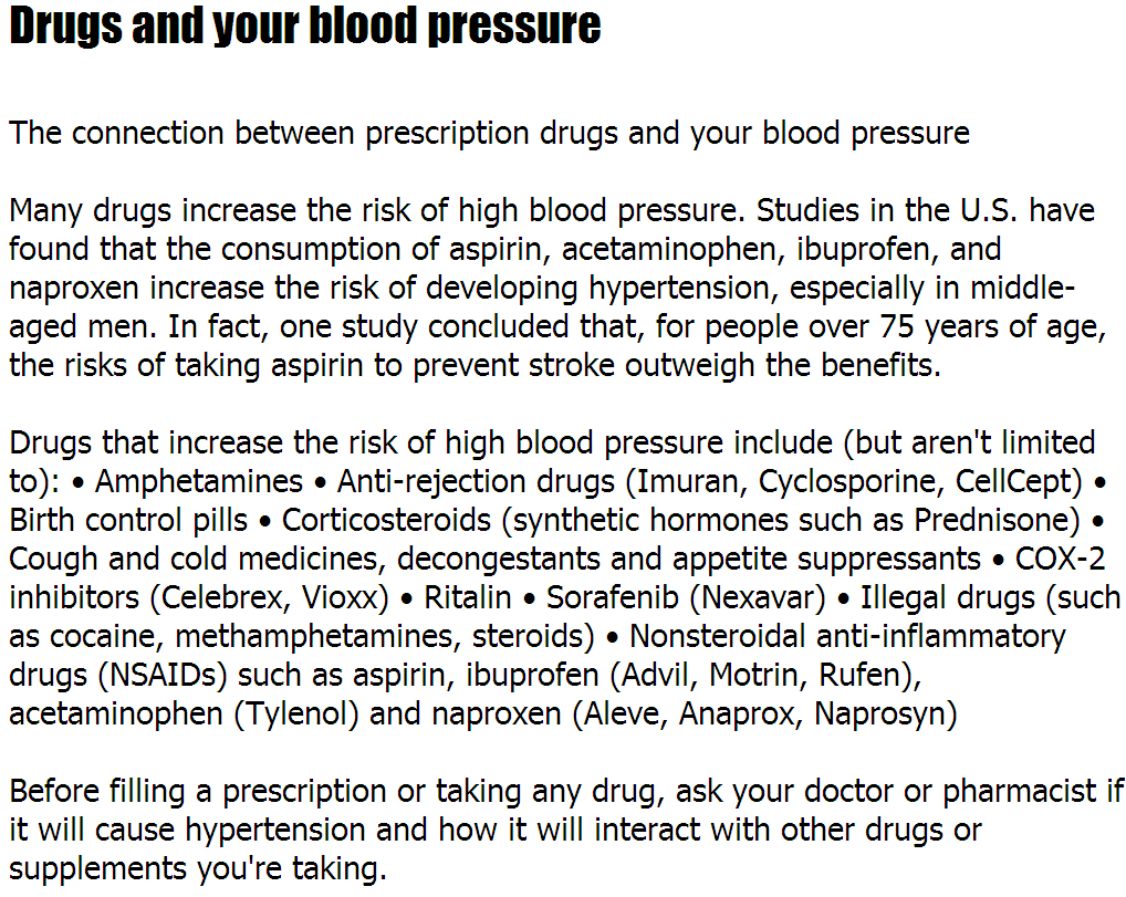 High Blood Pressure Advil  Drugs And Your Blood Pressure ...