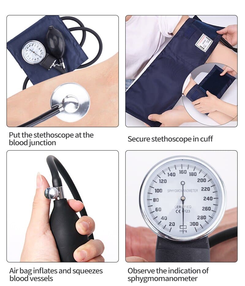 Manual Blood Pressure Monitor Diastolic Sphygmomanometer Medical Doctor ...