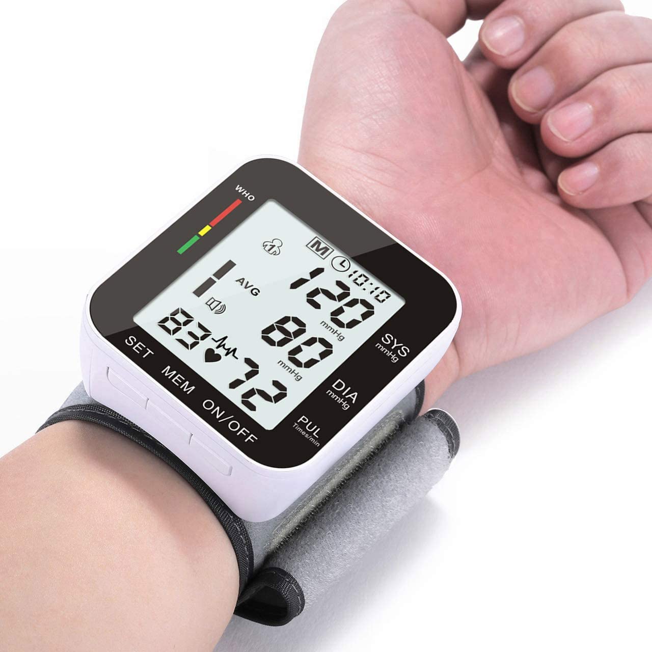 Portable Automatic Digital Wrist Blood Pressure Monitor with Large LCD ...
