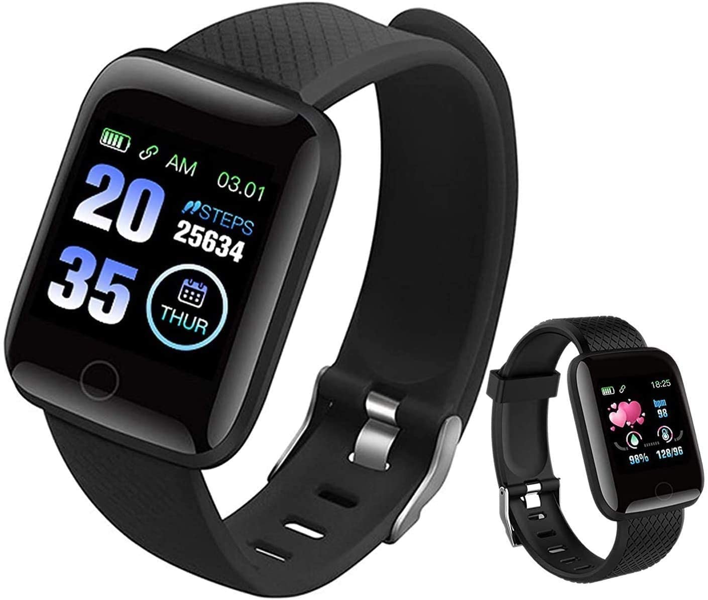 Smart Watch Popglory Smartwatch with Blood Pressure Blood ...