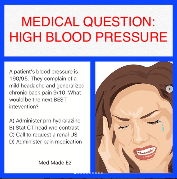 TEST QUESTION: High Blood Pressure &  Headache