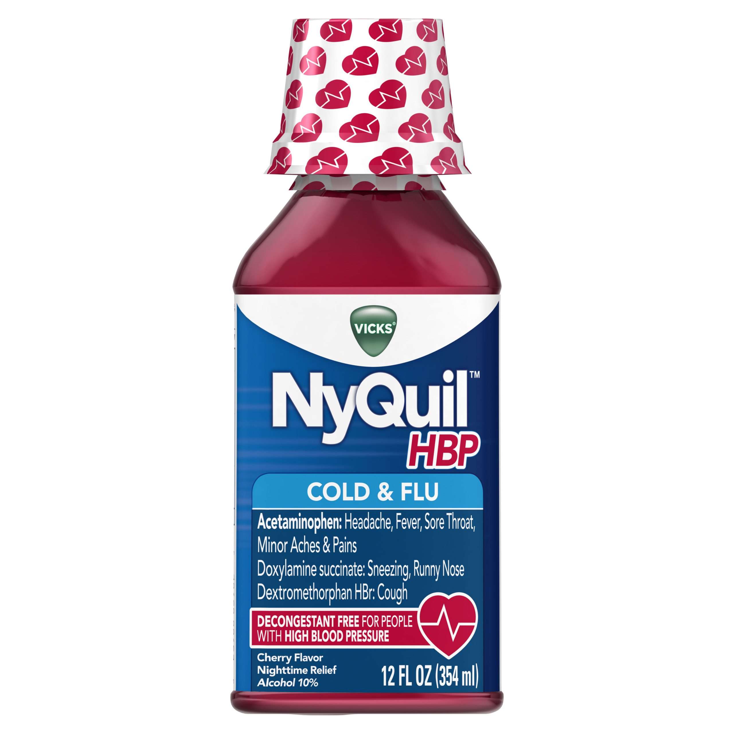 Vicks NyQuil, High Blood Pressure Cold &  Flu Medicine, Relieves ...